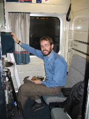 Fancy train car to Barcelona--with sink!