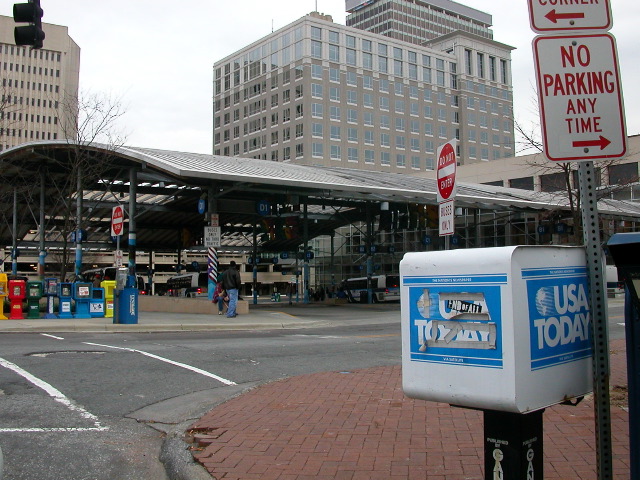 The Winston-Salem downtown bus terminal