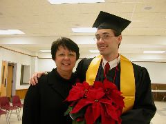 Mom with John and the Poinsettias