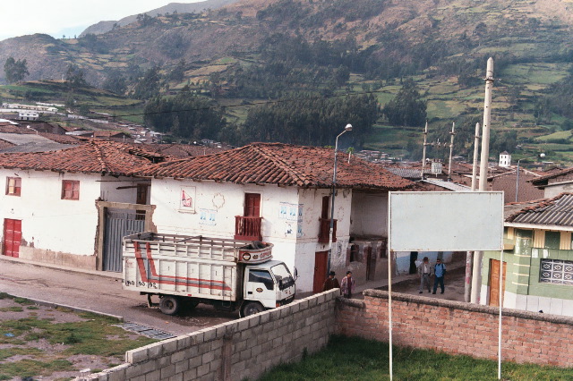 Looking back into Chiquián from the clinic