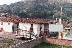 Looking back into Chiquián from the clinic